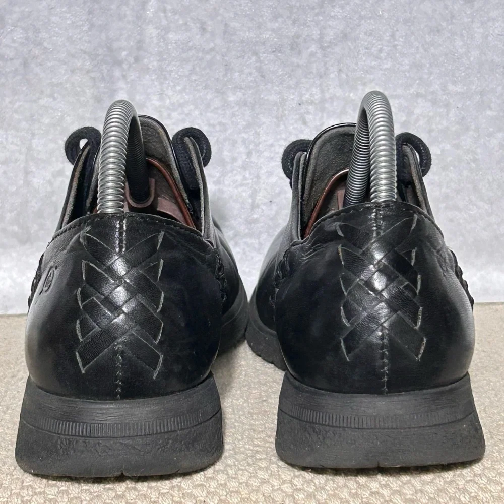 Born Womens Black Leather Nigel Lace Up Casual Comfort Tie Loafer Shoes SZ US 7